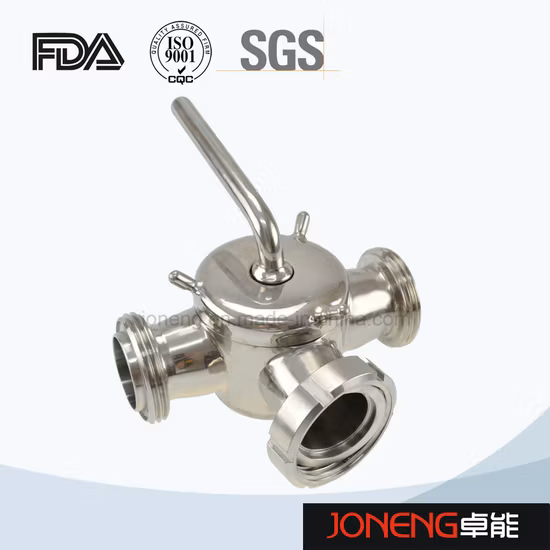 Stainless Steel Hygienic 3 Way Union Connection Plug Valve